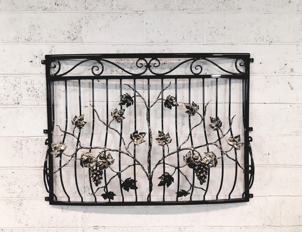 Bespoke Wrought Iron Juliet Balcony - Grape Vine Design - Powder coated. 14