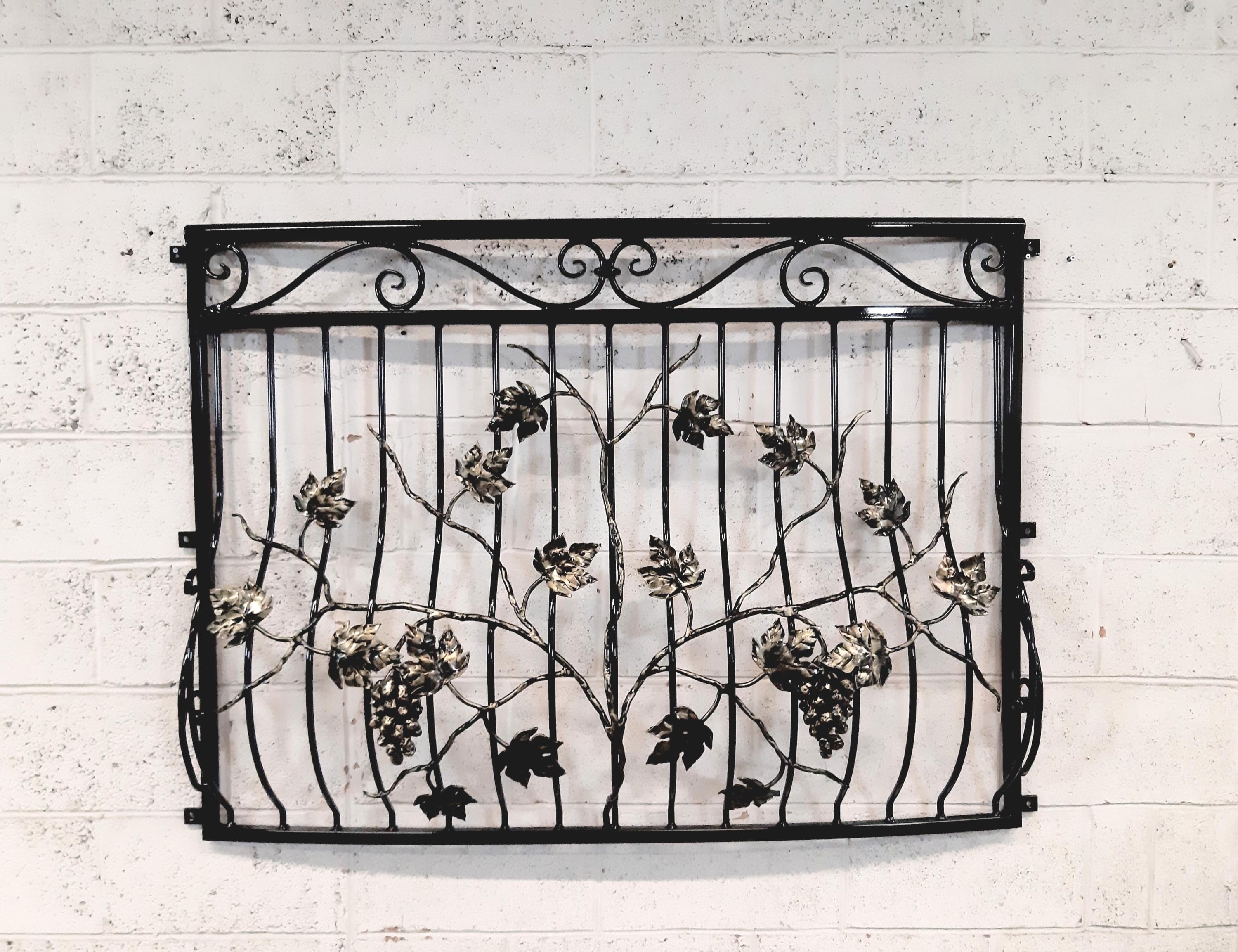 Bespoke Wrought Iron Juliet Balcony - Grape Vine Design - Powder coated. 14