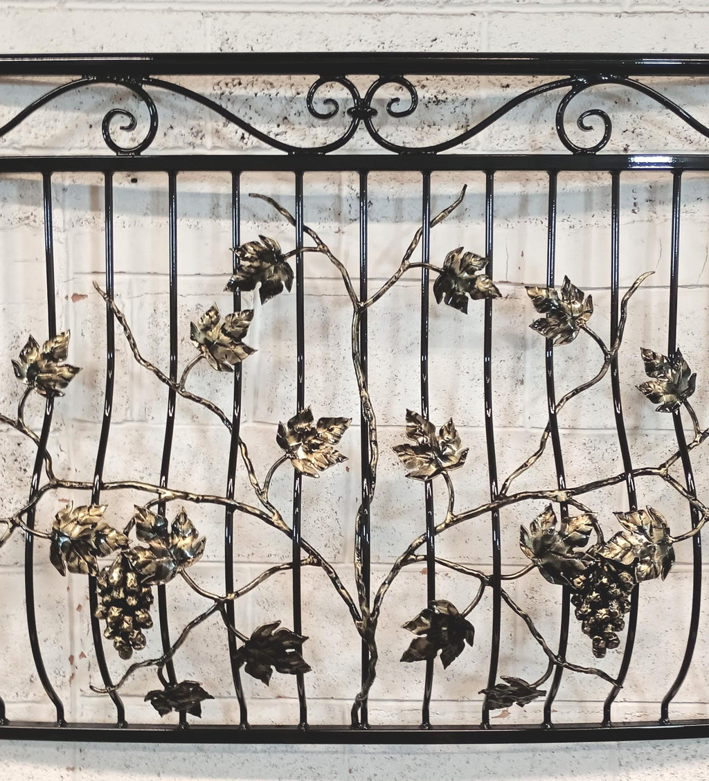 Bespoke Wrought Iron Juliet Balcony - Grape Vine Design - Powder coated. 14