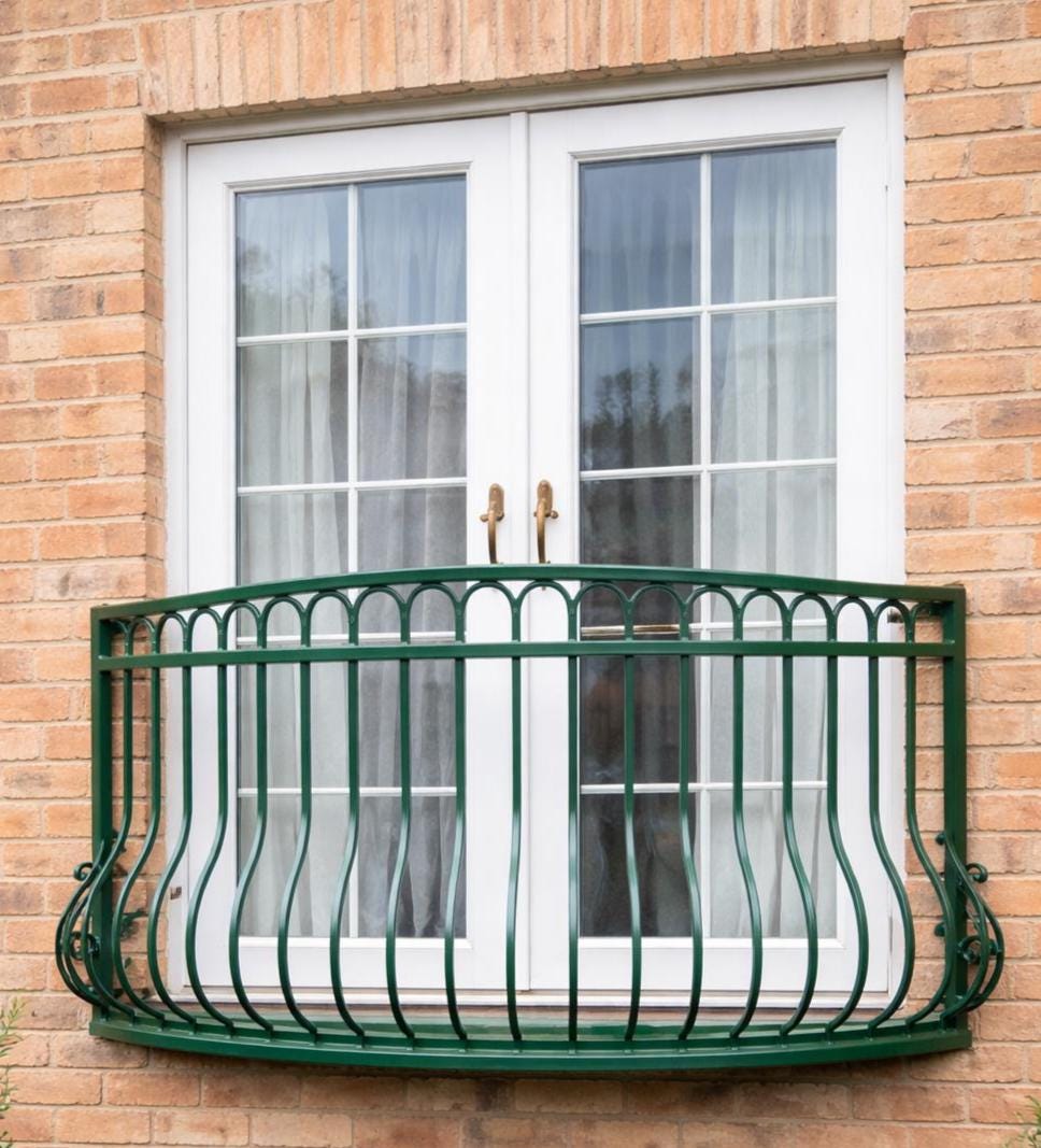 Bespoke Wrought Iron Juliet Balcony with Mesh Floor. 23