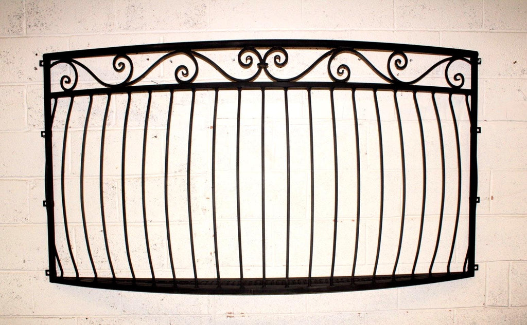 Bespoke Wrought Iron Juliet Balcony with Mesh Floor - Scrolls Design. 25
