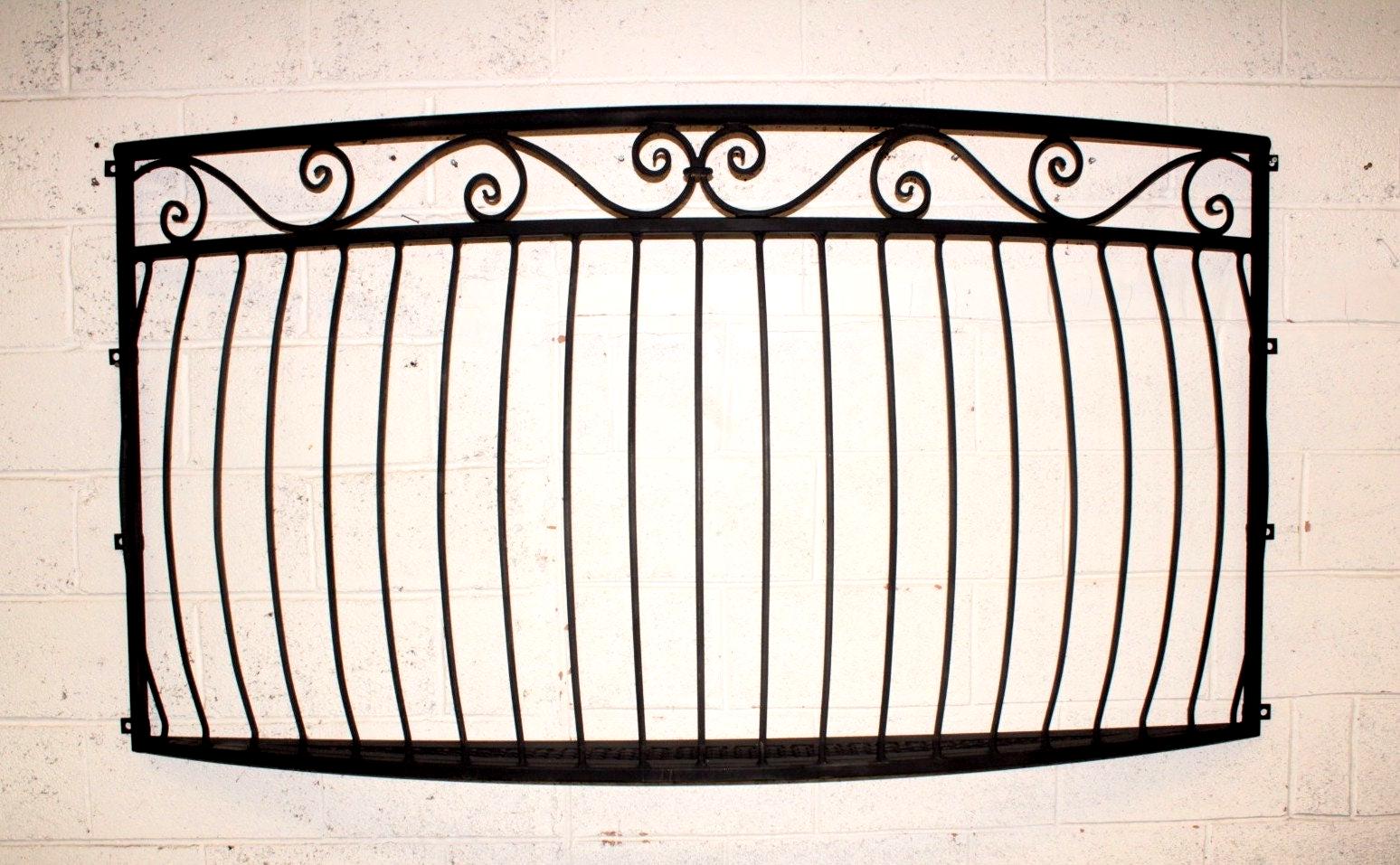 Bespoke Wrought Iron Juliet Balcony with Mesh Floor - Scrolls Design. 25