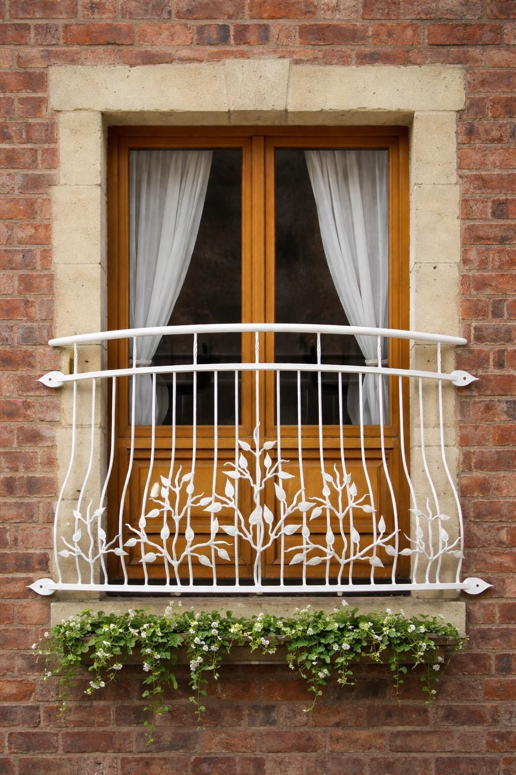 Hand Forged Juliet Balcony - Leaf Design. 11