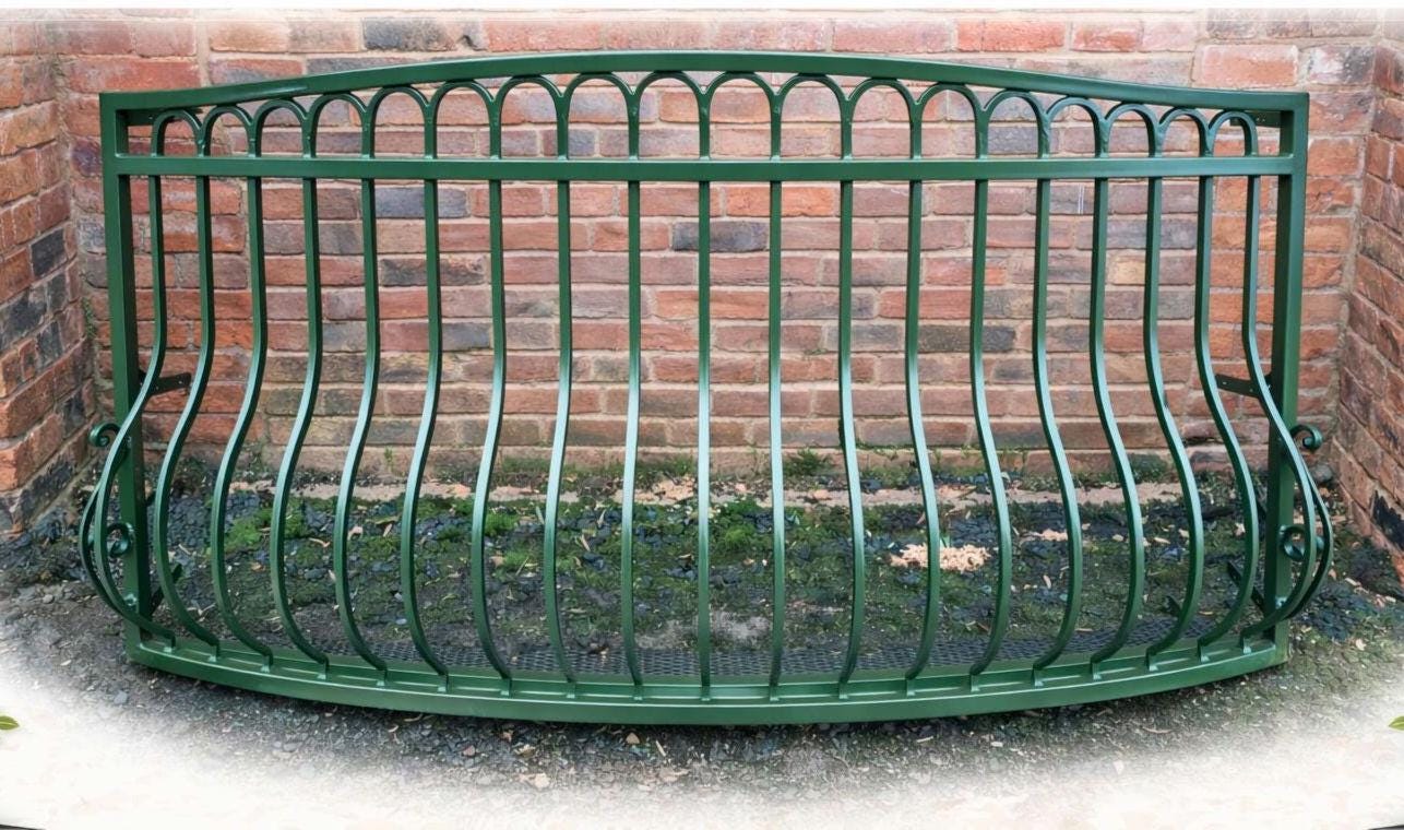 Bespoke Wrought Iron Juliet Balcony with Mesh Floor. 23