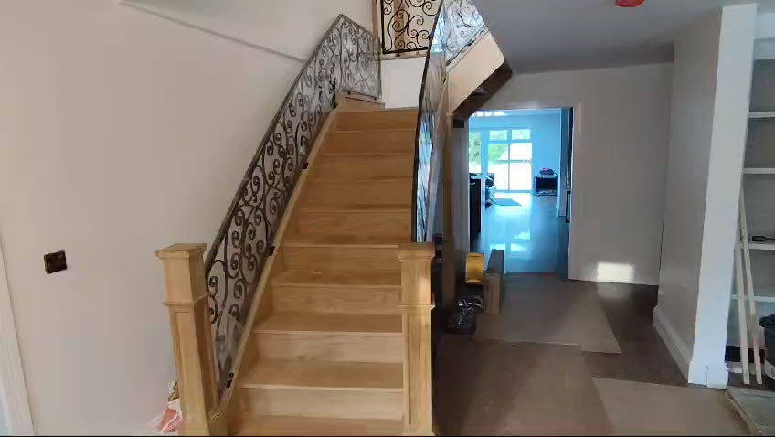 Bespoke Hand Forged Iron Staircase Railing – Elegant Scrollwork. 46