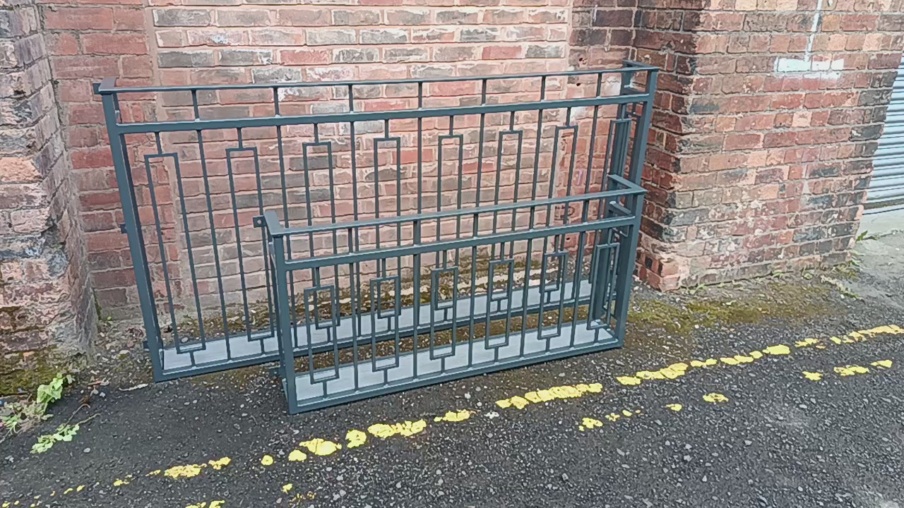 Hand forged Juliet balcony with composite decking floor. 88